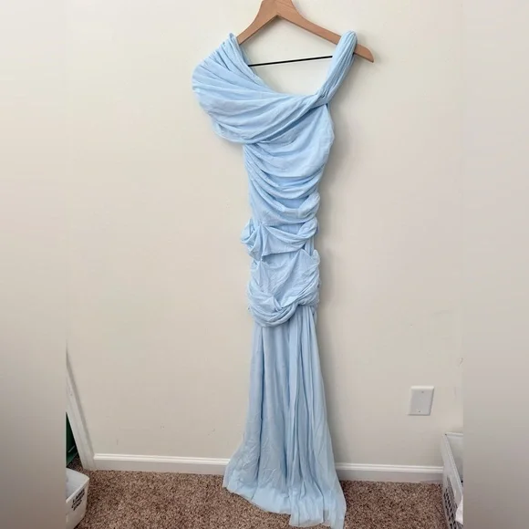 NWT Deme by Gabriella Alba Maxi Long Dress in Ice Blue Size XS - Picture 2 of 5